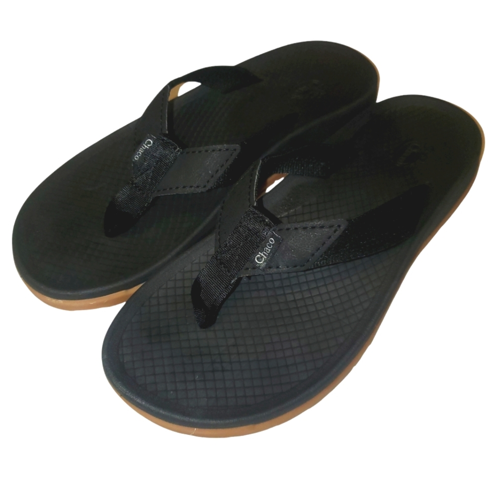CHACO Lowdown Black Slide-on Slip Resistant Strappy Flip-flops / Sandals Size‎ 6